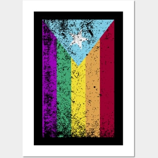 Puerto Rican LGBT Gay Pride Puerto Rico Rainbow Flag Posters and Art